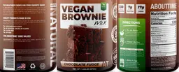 Label for Vegan Brownie Mix Chocolate Fudge