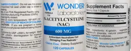 Label for N-Acetylcysteine (NAC) 600 mg