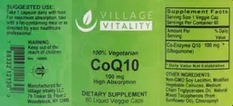Label for CoQ10 100 mg