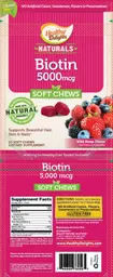 Label for Biotin 5000 mcg Soft Chews Wild Berry Flavor