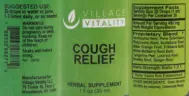 Label for Cough Relief