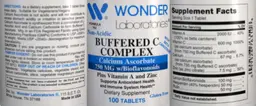 Label for Buffered C Complex 750 mg w/ Bioflavonoids