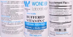 Label for Buffered Vitamin C 1,250 mg w/Bioflavonoids