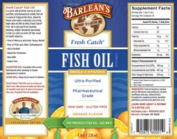 Label for Fresh Catch Fish Oil Orange Flavor