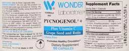 Label for Pycnogenol +
