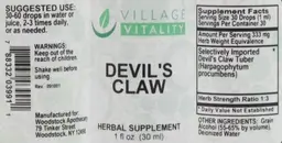 Label for Devil's Claw
