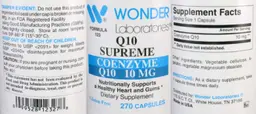 Label for Q10 Supreme 10 mg
