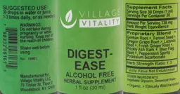 Label for Digest-Ease Alcohol Free