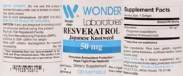 Label for Resveratrol 50 mg