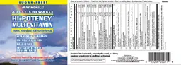 Label for Hi-Potency Multi-Vitamin Delicious Natural Raspberry Flavor