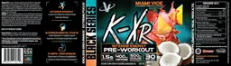 Label for K-XR Pre-Workout Miami Vice