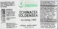 Label for Echinacea Goldenseal Alcohol Free