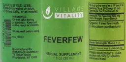 Label for Feverfew