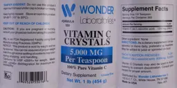 Label for Vitamin C Crystals 5,000 mg