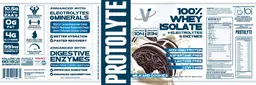 Label for ProtoLyte 100% Whey Isolate Milk and Cookies
