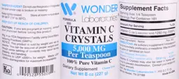 Label for Vitamin C Crystals 5,000 mg