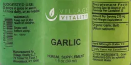 Label for Garlic