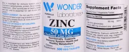 Label for Zinc 50 mg