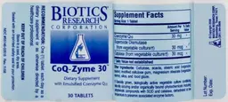 Label for CoQ-Zyme 30