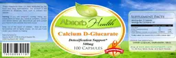 Label for Calcium D-Glucarate 500 mg