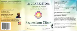 Label for Magnesium Citrate 110 mg