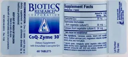 Label for CoQ-Zyme 30