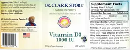 Label for Vitamin D3 1000 IU