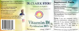 Label for Vitamin B6 Pyridoxine HCl 230 mg