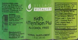 Label for Kid's Attention Plus