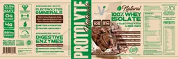 Label for ProtoLyte Naturals 100% Whey Isolate Chocolate Fudge Cookie