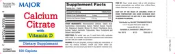 Label for Calcium Citrate with Vitamin D
