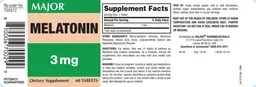 Label for Melatonin 3 mg