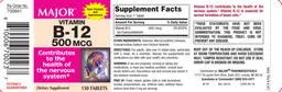 Label for Vitamin B-12 500 mcg