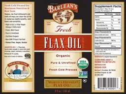 Label for Fresh Flax Oil