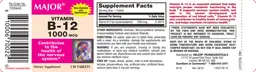 Label for Vitamin B-12 1000 mcg
