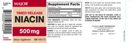 Label for Timed Release Niacin 500 mg