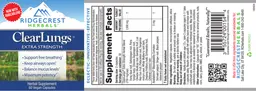 Label for ClearLungs Extra Strength