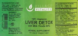 Label for Liver Detox with Milk Thistle 80%