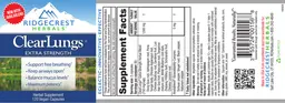 Label for ClearLungs Extra Strength