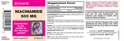 Label for Niacinamide 500 mg