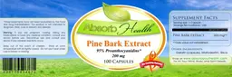 Label for Pine Bark Extract 200 mg