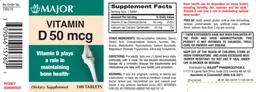 Label for Vitamin D 50 mcg