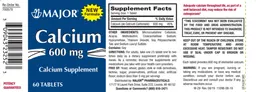 Label for Calcium 600 mg