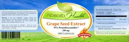 Label for Grape Seed Extract 200 mg