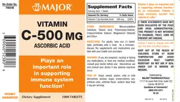 Label for Vitamin C-500 mg
