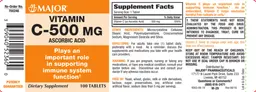 Label for Vitamin C-500 mg