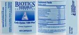 Label for CoQ-Zyme 100 Plus