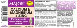 Label for Calcium & Magnesium + Zinc