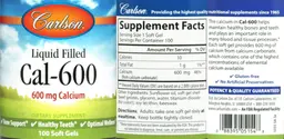 Label for Liquid Filled Cal-600