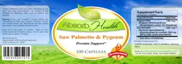 Label for Saw Palmetto & Pygeum